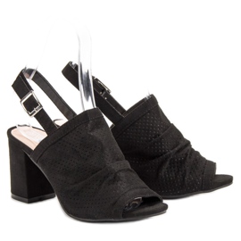 Sixth Sense Openwork Sandals On A Bar black 2