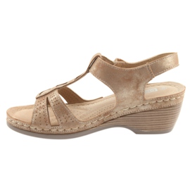 Comfortable women's sandals DK golden beige brown 2