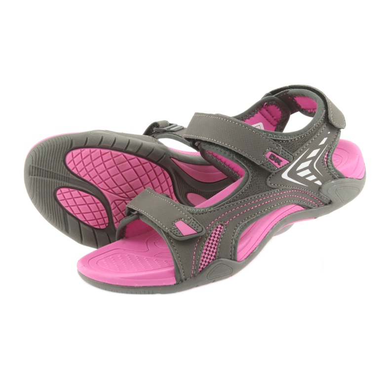 Women's DK sandals, light gray EVA bottom grey pink 4
