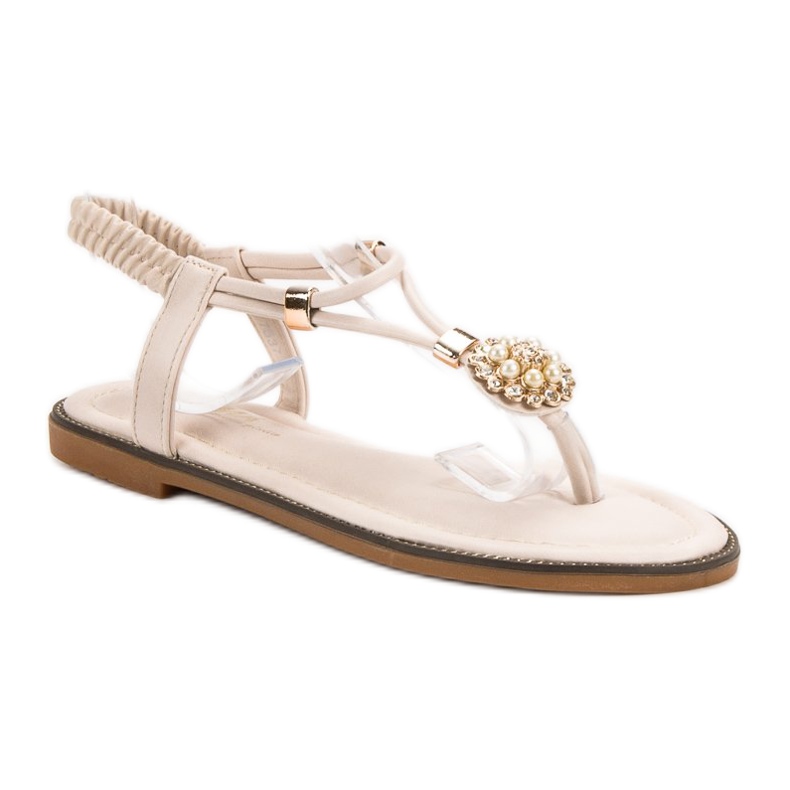 SHELOVET Beige Sandals With An Eraser 2