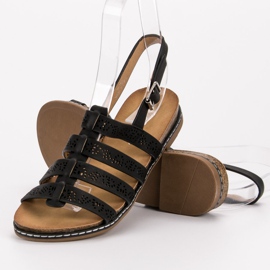 Renda Comfortable Black Sandals 1