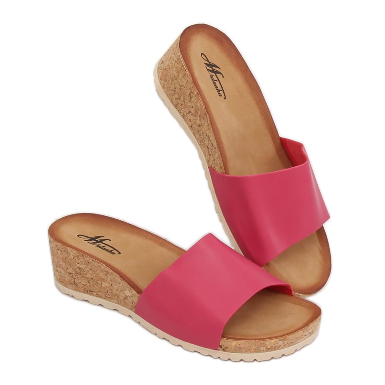 Pink cork wedges pink 3527-12 Peach 1