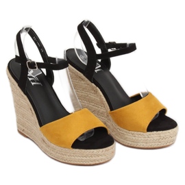 Yellow Espadrilles on wedges, yellow LL-190 Yellow 1