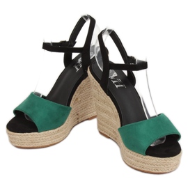 Green Espadrilles on wedges LL-190 Green 1