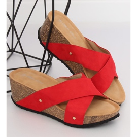 Red G1560 Red wedge slippers 2