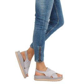 Gray women's sandals G-202 Gray grey 1