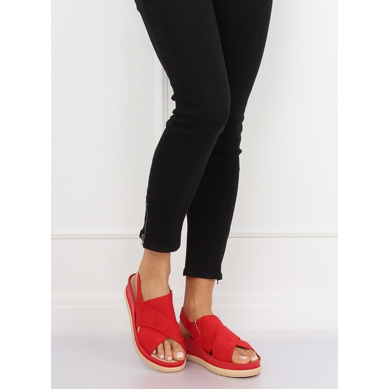 Red women's sandals G-202 Red 2