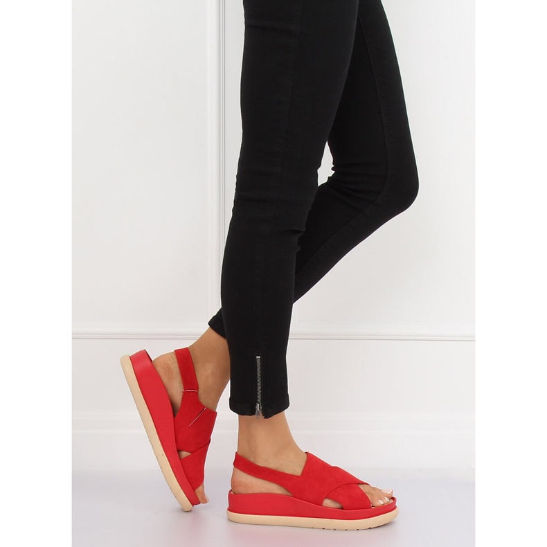 Red women's sandals G-202 Red 1