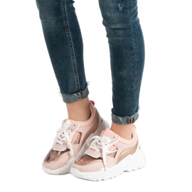 SHELOVET Transparent Sneakers On The Platform pink 1