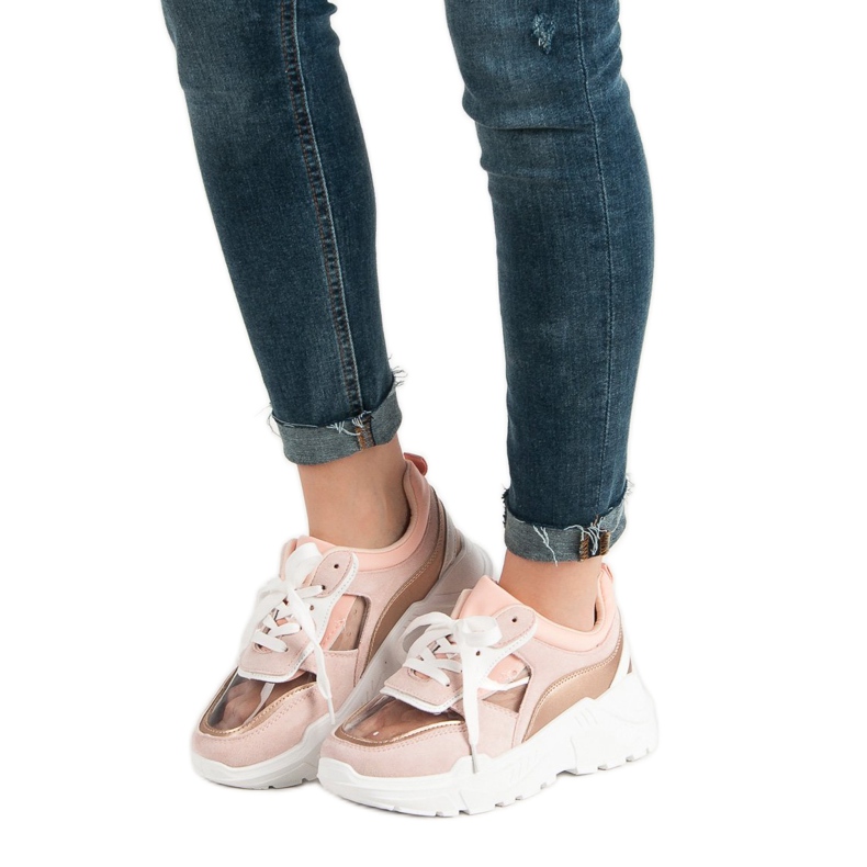 SHELOVET Transparent Sneakers On The Platform pink 1