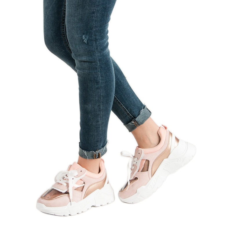 SHELOVET Transparent Sneakers On The Platform pink 2