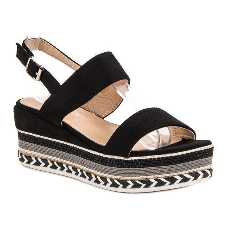 Primavera Boho Wedge Sandals black 2
