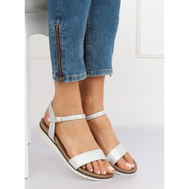 Silver women's sandals S18-33 Silver grey 1