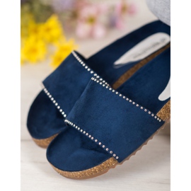 Goodin Suede Slippers navy blue 2