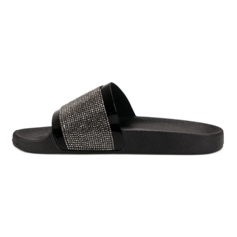 VICES slippers with cubic zirconia black 2