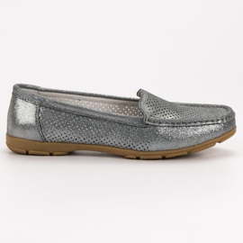 VINCEZA leather loafers grey 2