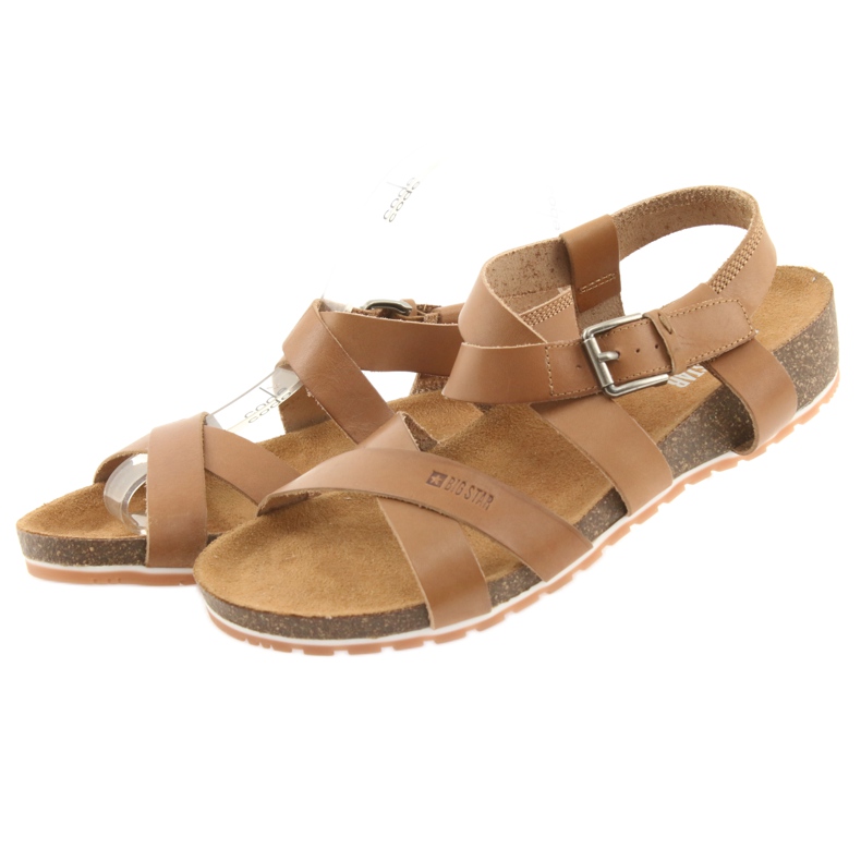 Big Star Women's camel sandals 274A010 brown 3