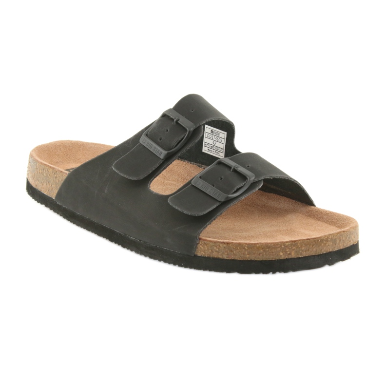 Men's profiled Big Star 174605 black slippers 1