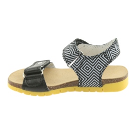Bartek Girls' leather sandals 56183 black with pattern 2 Bartek Girls' leather sandals 56183 black with pattern 2