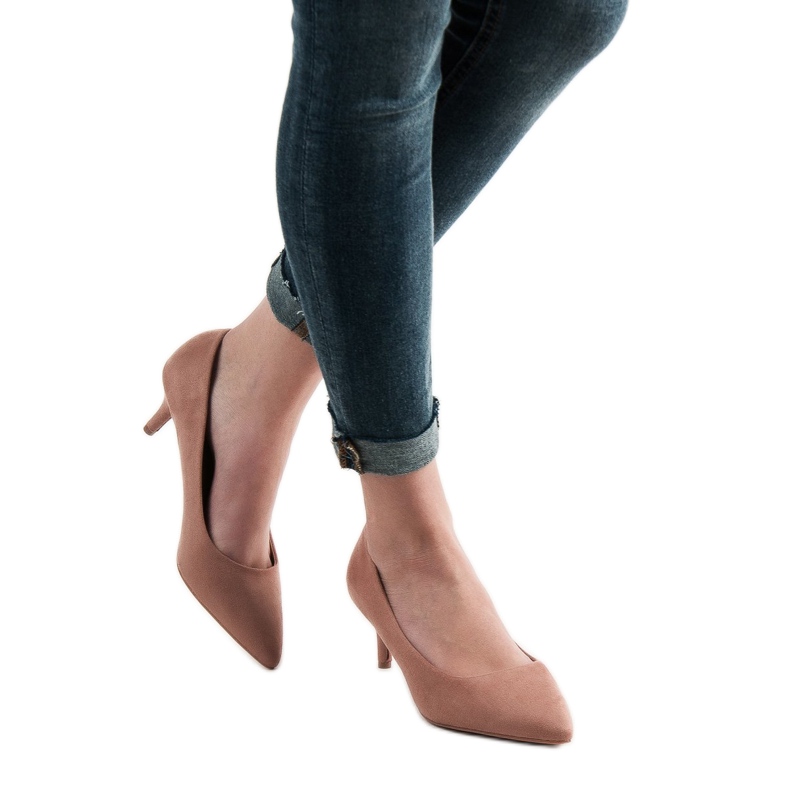 SHELOVET Powder Suede Heels pink 2 SHELOVET Powder Suede Heels pink 2