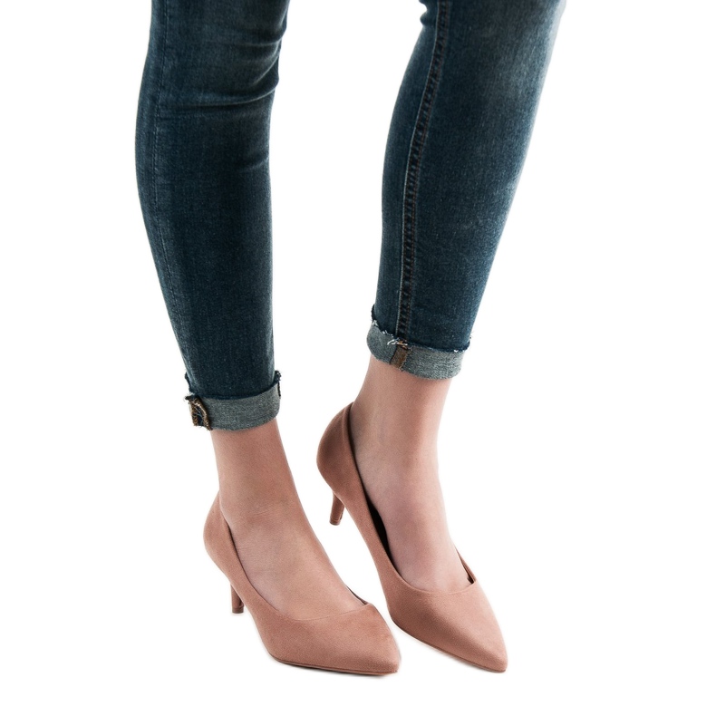 SHELOVET Powder Suede Heels pink 1 SHELOVET Powder Suede Heels pink 1