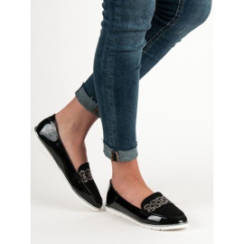 SHELOVET Lacquered loafers black 1