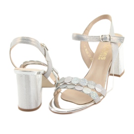 Women's silver sandals Gamis 3658 blue grey pink 9 Women's silver sandals Gamis 3658 blue grey pink 9