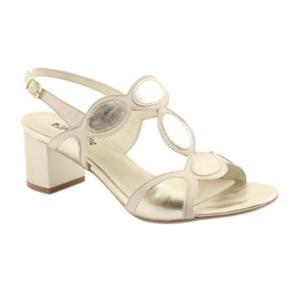 Women's beige / gold sandals Anabelle 1352 brown yellow 1 Women's beige / gold sandals Anabelle 1352 brown yellow 1