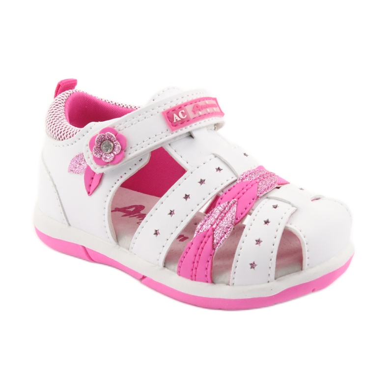 American Club American DR18 girls' sandals white pink 1 American Club American DR18 girls' sandals white pink 1