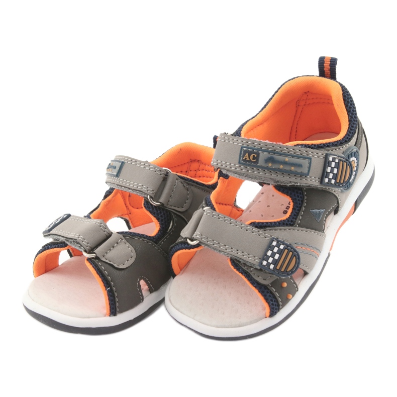 American Club DR13 boys' sandals gray orange grey navy blue 3 American Club DR13 boys' sandals gray orange grey navy blue 3