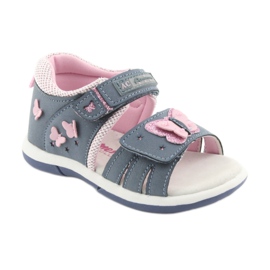American Club American DR19 denim butterfly girls' sandals blue pink 1