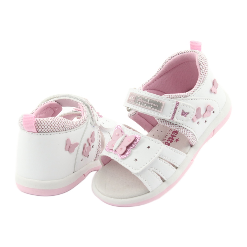 American Club American DR19 white butterfly girls' sandals pink 4 American Club American DR19 white butterfly girls' sandals pink 4