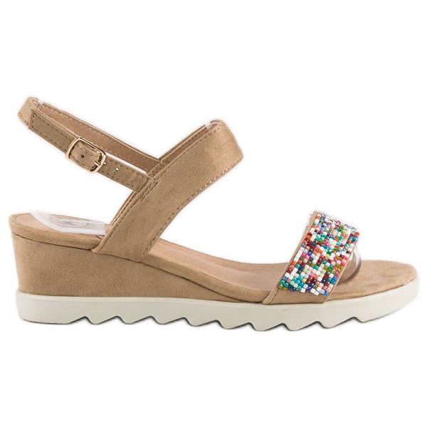 Kylie Sandals With Beads brown 2