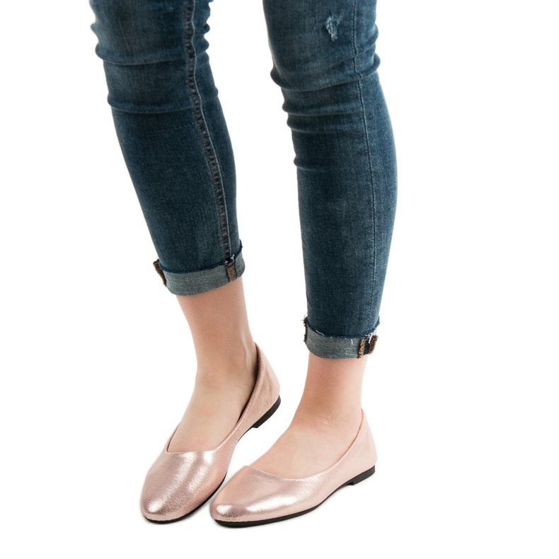 SHELOVET Rose Gold shimmering ballerinas pink 1