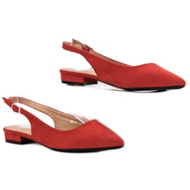 SHELOVET Fashionable suede ballerinas red 1