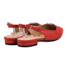 SHELOVET Fashionable suede ballerinas red 2