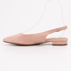 SHELOVET Fashionable suede ballerinas pink 1