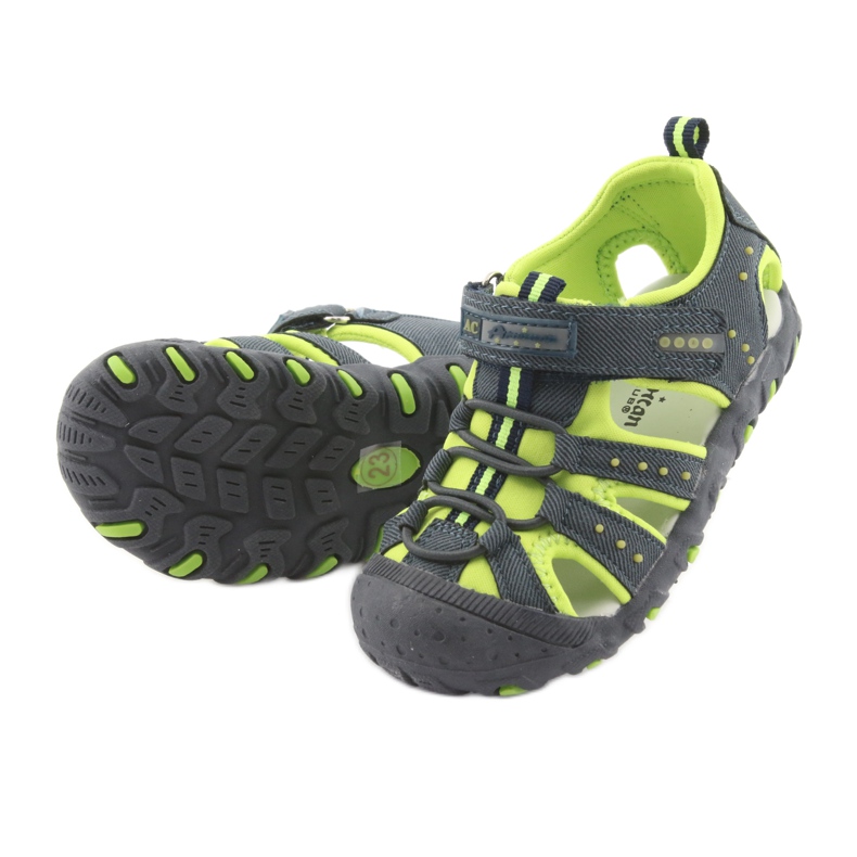 American Club DR11 velcro sandals for boys green navy blue 5
