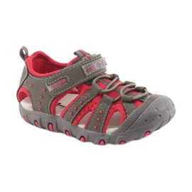 American Club DR11 velcro sandals for boys grey red 1