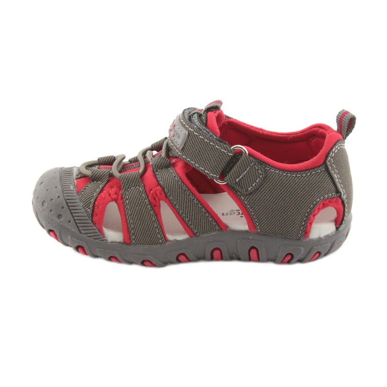 American Club DR11 velcro sandals for boys grey red 2