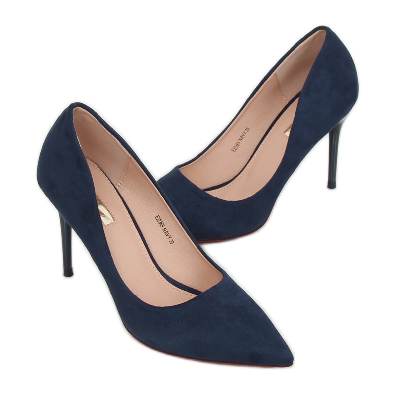 Pumps on a heel navy blue E22369 Navy 1