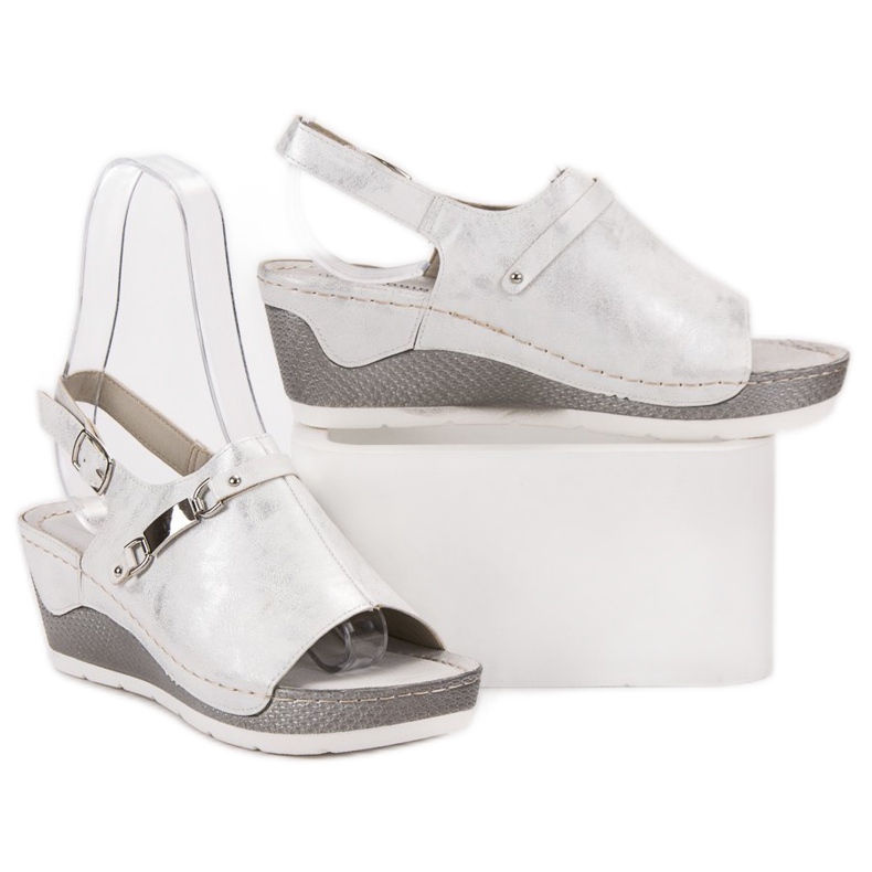 Goodin Comfortable wedge sandals white 1