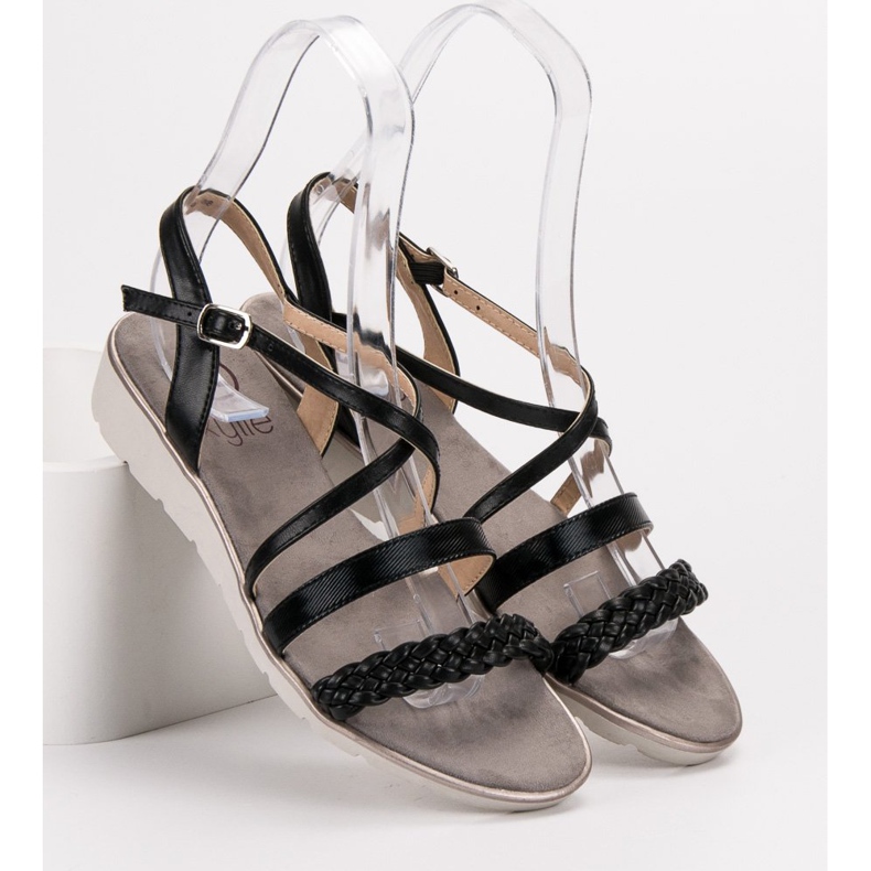 Kylie Black Sandals On The Platform 1