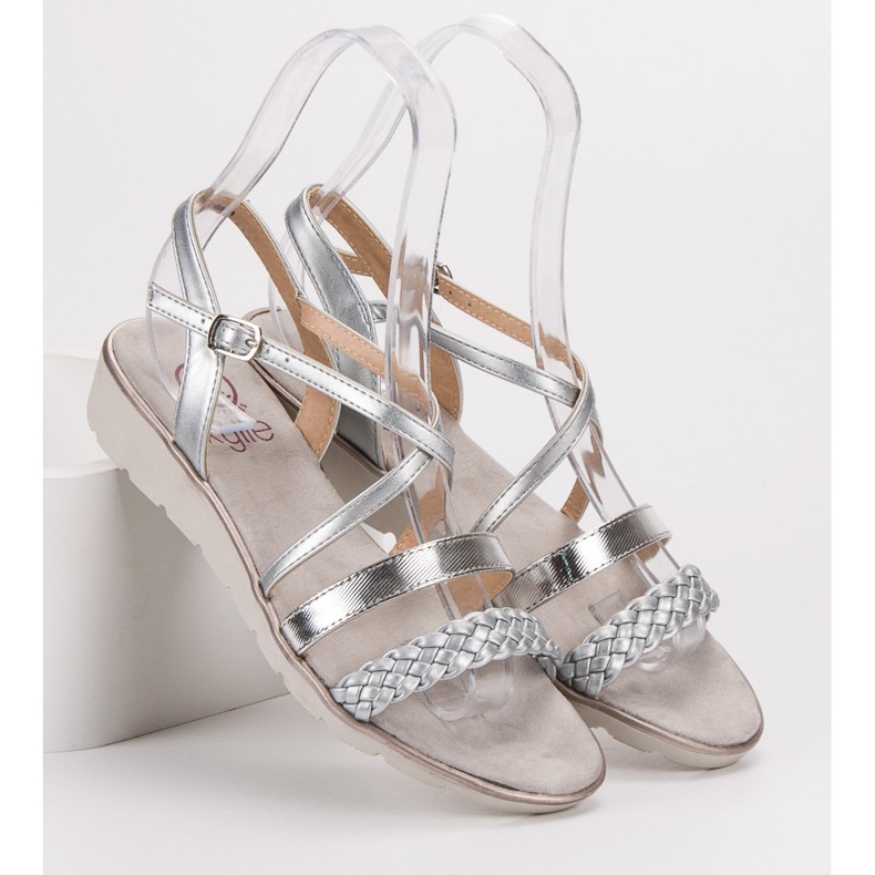 Kylie Silver Sandals On The Platform grey 1