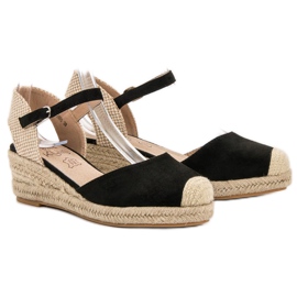Kylie Wedge Espadrilles black brown 1