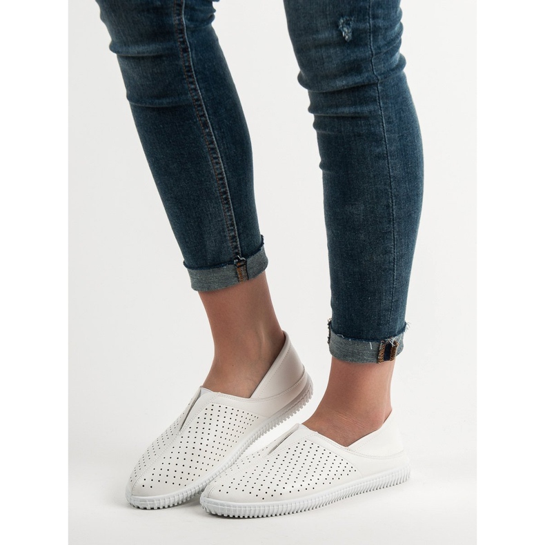 Super Mode Comfortable Slip On Sneakers white 1