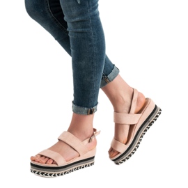 Primavera Boho Wedge Sandals pink 2