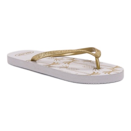 SHELOVET Light flip-flops white yellow 1