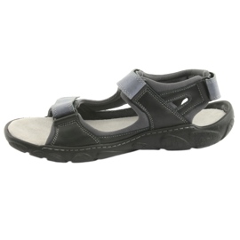 Naszbut Men's leather sandals with Velcro 043 black and gray 2