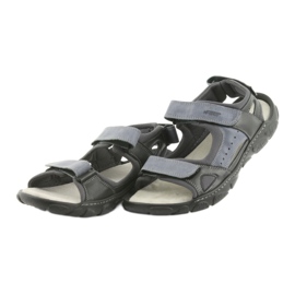 Naszbut Men's leather sandals with Velcro 043 black and gray 3